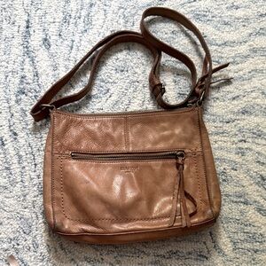 Margot New York camel leather Crossbody vintage purse